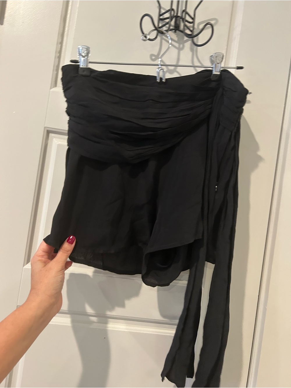 Free People Black Tie Front Shorts